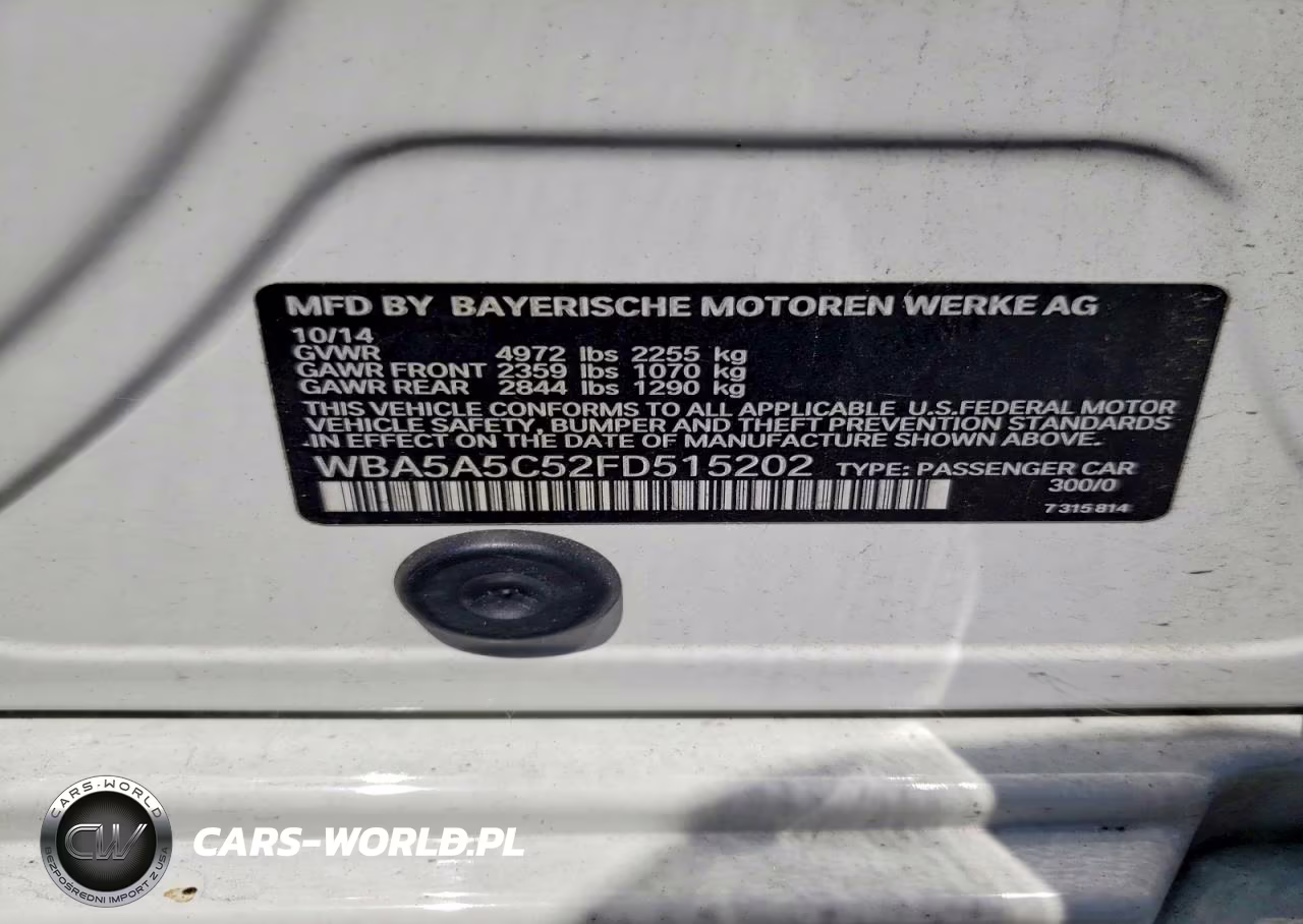 2015 BMW 528 I VIN:WBA5A5C52FD515202 - 12