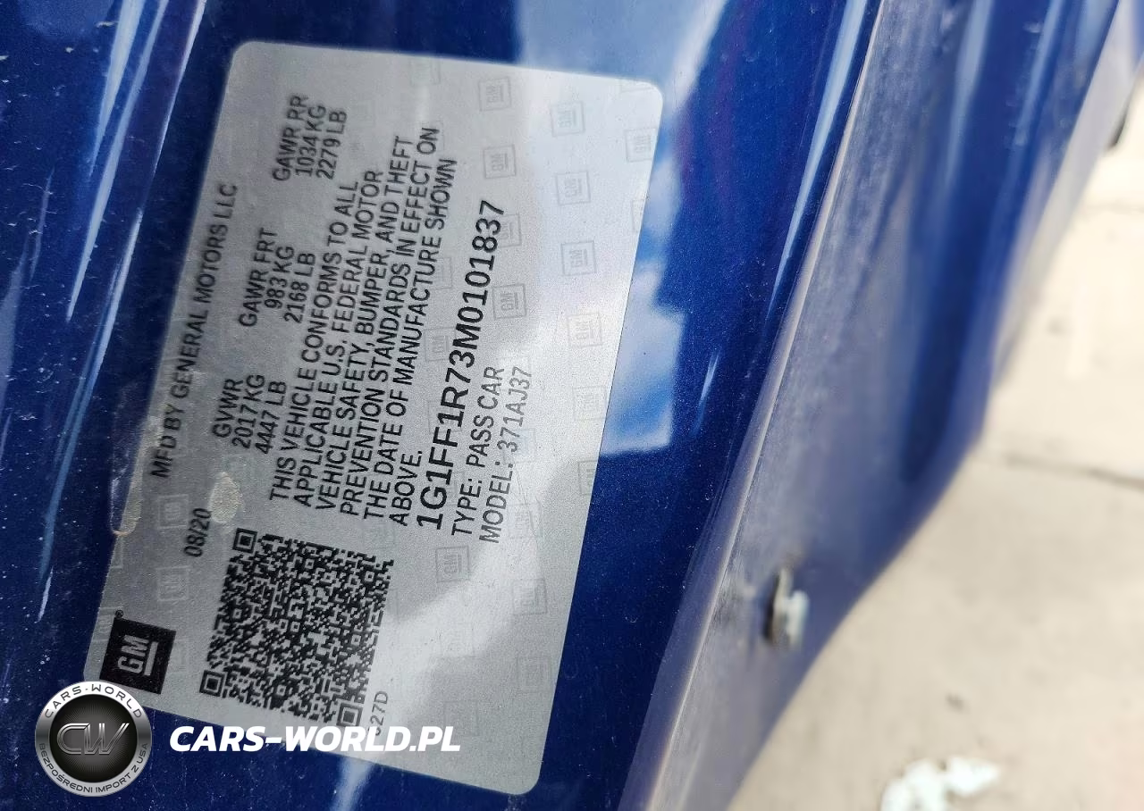 2021 Chevrolet Camaro Lz VIN:1G1FF1R73M0101837 - 12