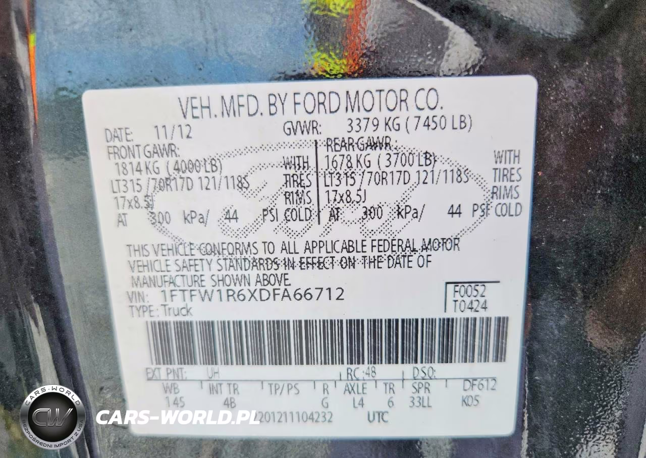 2013 Ford F150 Svt Raptor VIN:1FTFW1R6XDFA66712 - 12