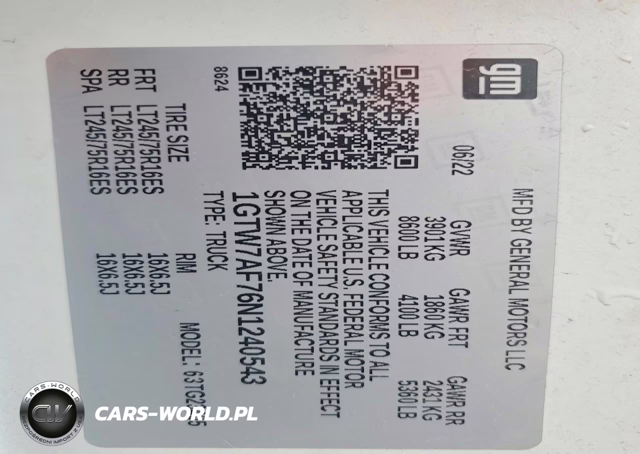 2022 GMC Savana 2500 Cargo Delivery Van VIN:1GTW7AF76N1240543 - 13
