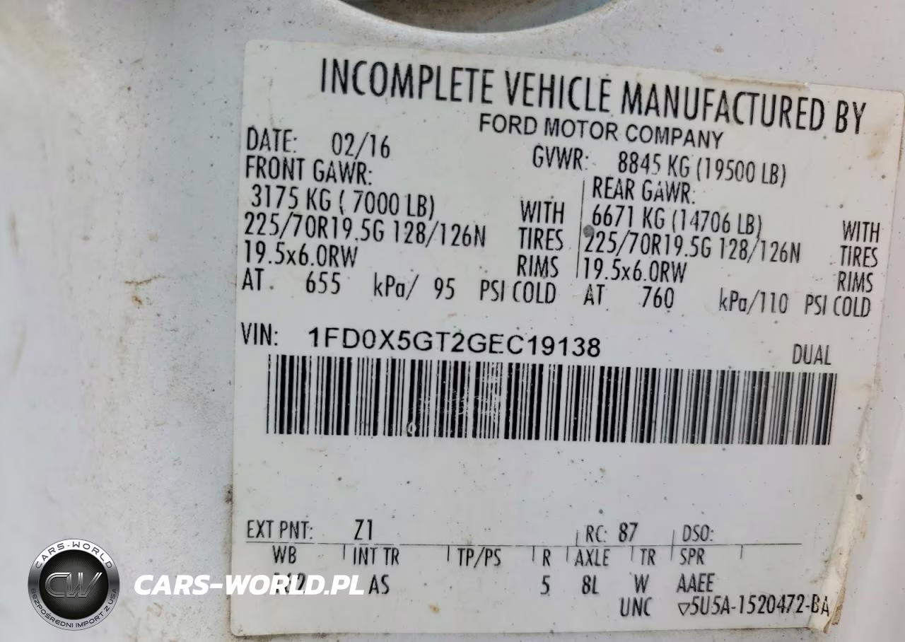 2016 Ford F550 Super Duty VIN:1FD0X5GT2GEC19138 - 13