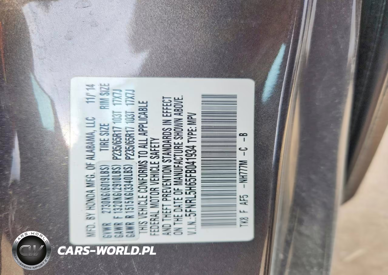 2015 Honda Odyssey Exl VIN:5FNRL5H65FB041934 - 13