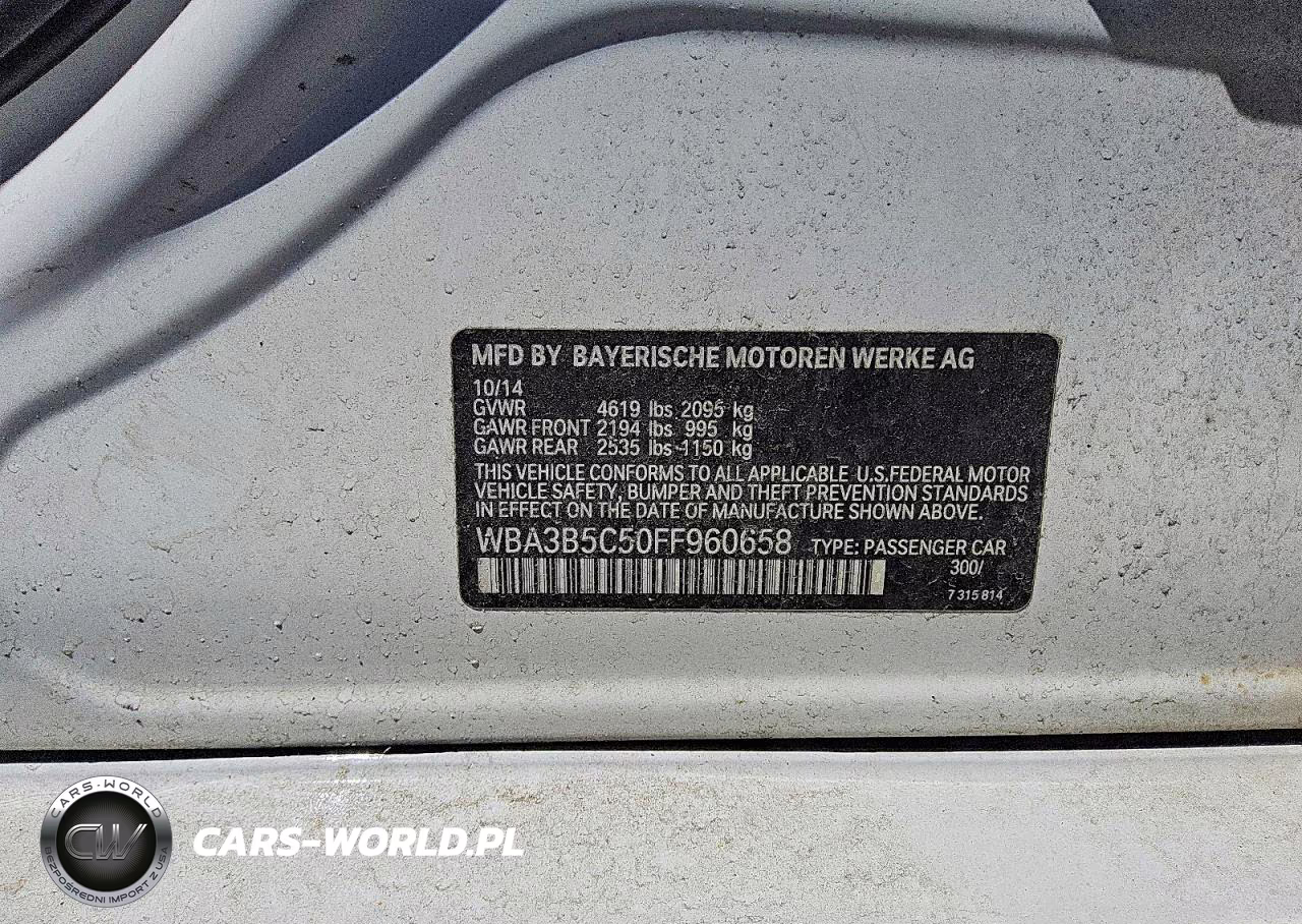 2015 BMW 328 Xi Sulev VIN:WBA3B5C50FF960658 - 13