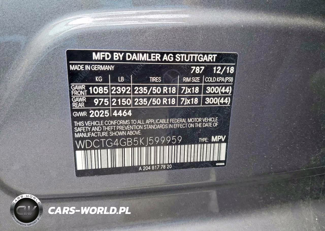 2019 Mercedes-Benz Gla 250 4Matic VIN:WDCTG4GB5KJ599959 - 13