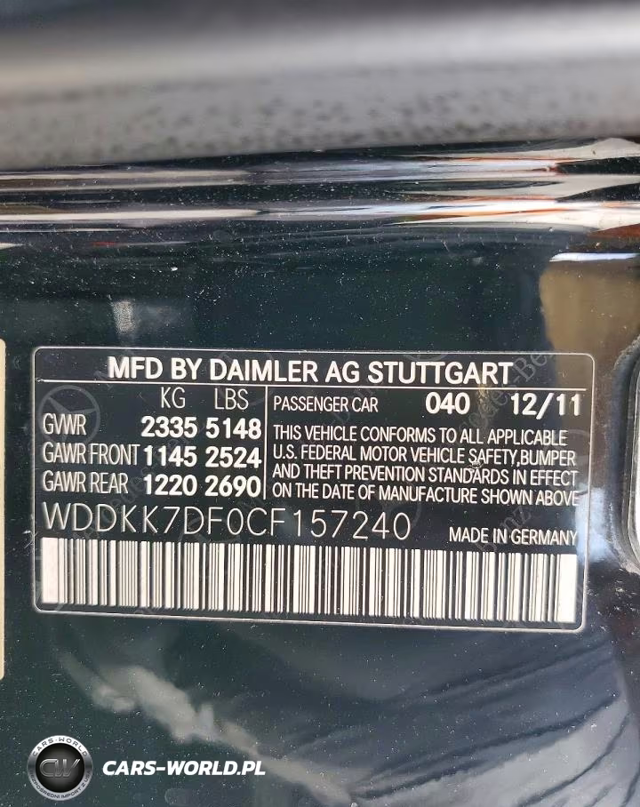 2012 Mercedes-Benz E 550 VIN:WDDKK7DF0CF157240 - 12