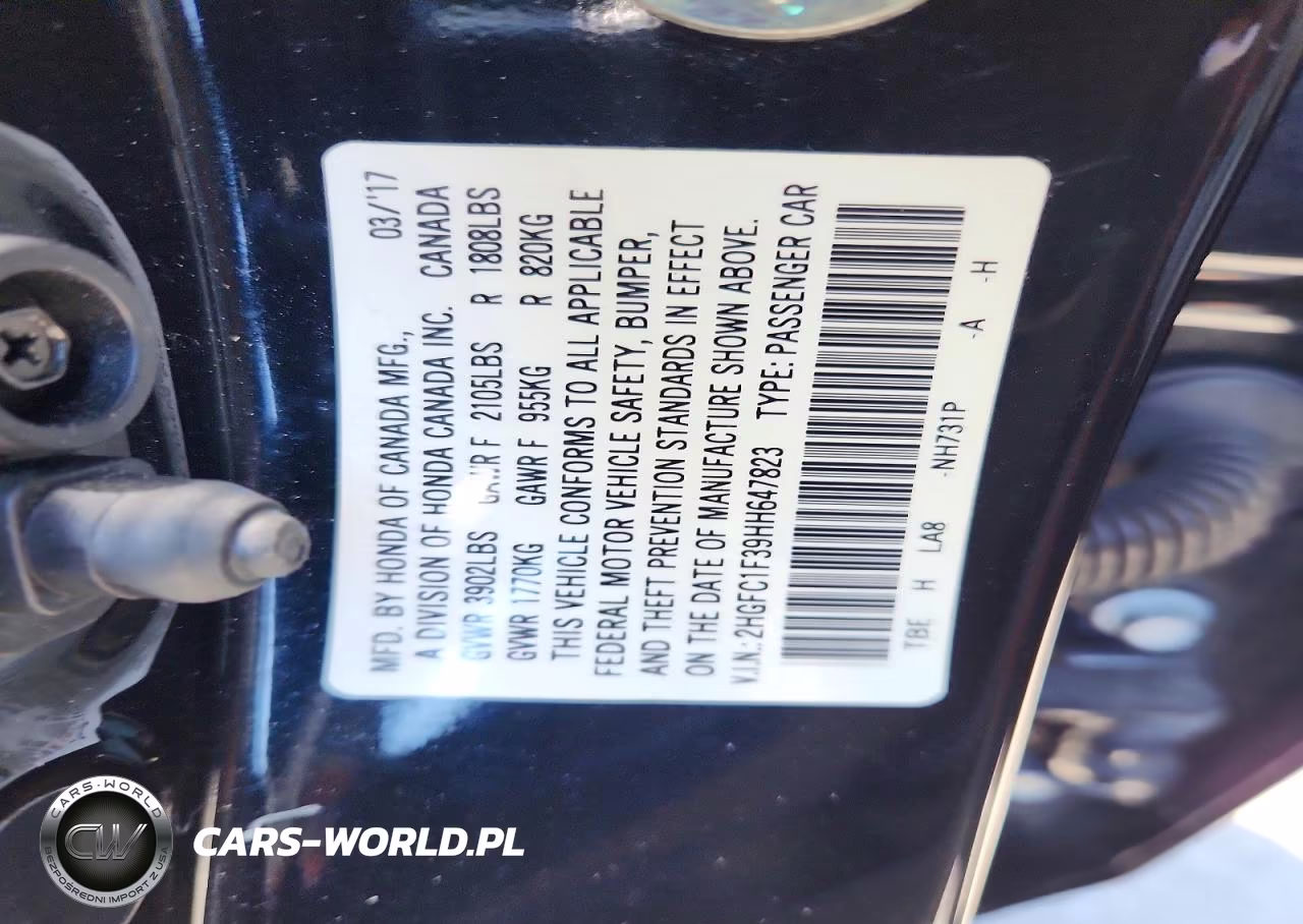 2017 Honda Civic Ex VIN:2HGFC1F39HH647823 - 13