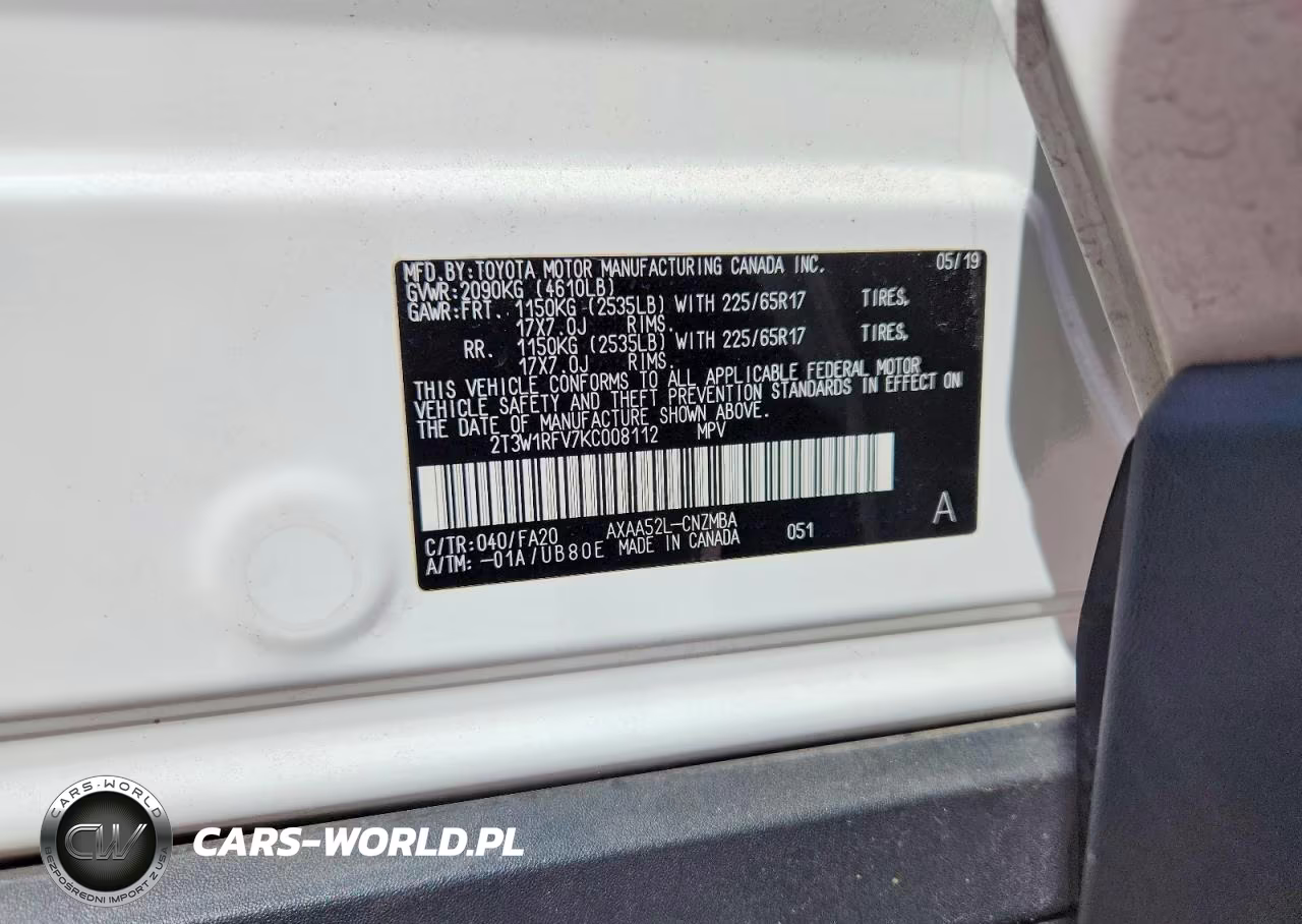 2019 Toyota Rav4 Xle VIN:2T3W1RFV7KC008112 - 12