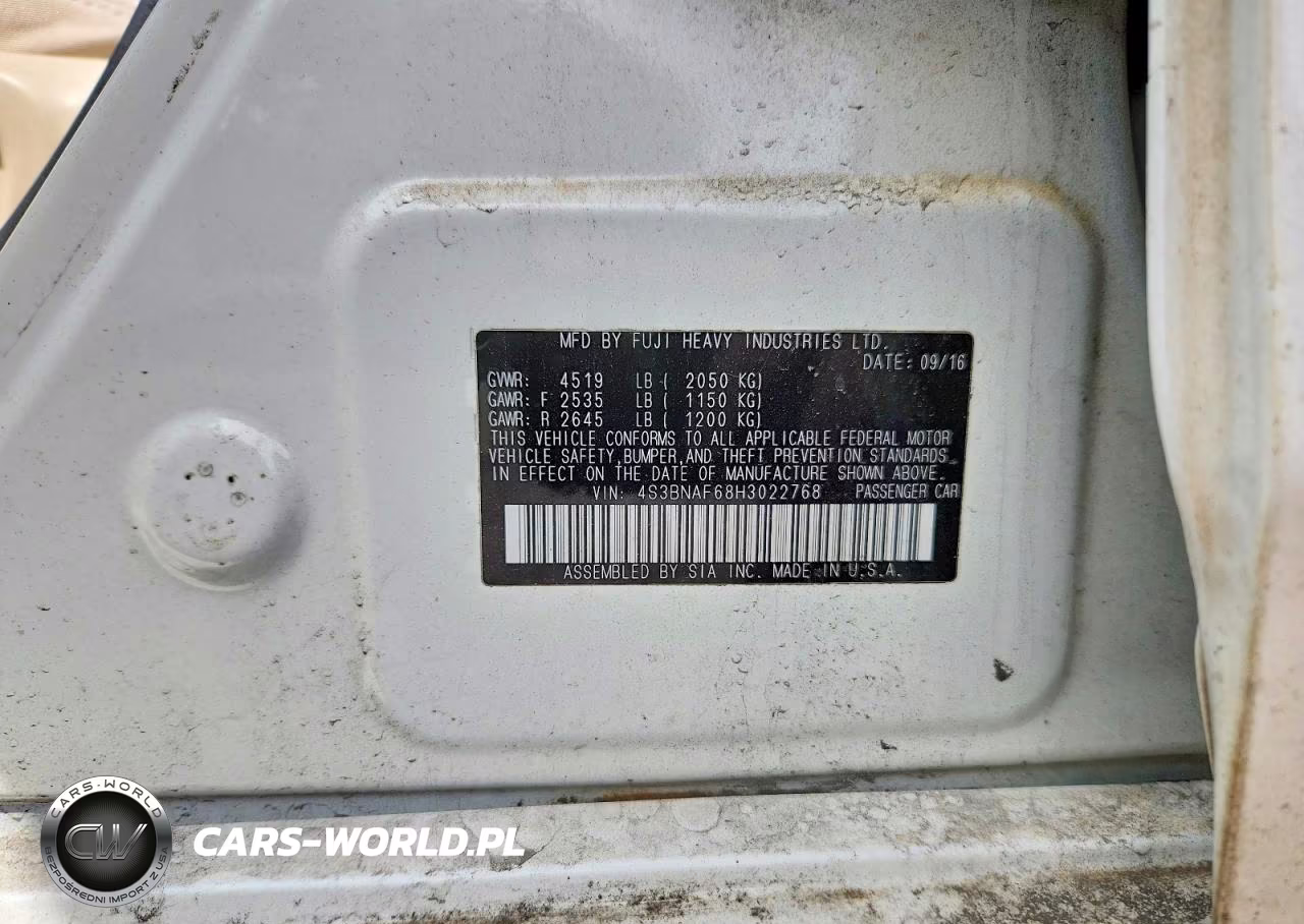 2017 Subaru Legacy 2.5I Premium VIN:4S3BNAF68H3022768 - 12