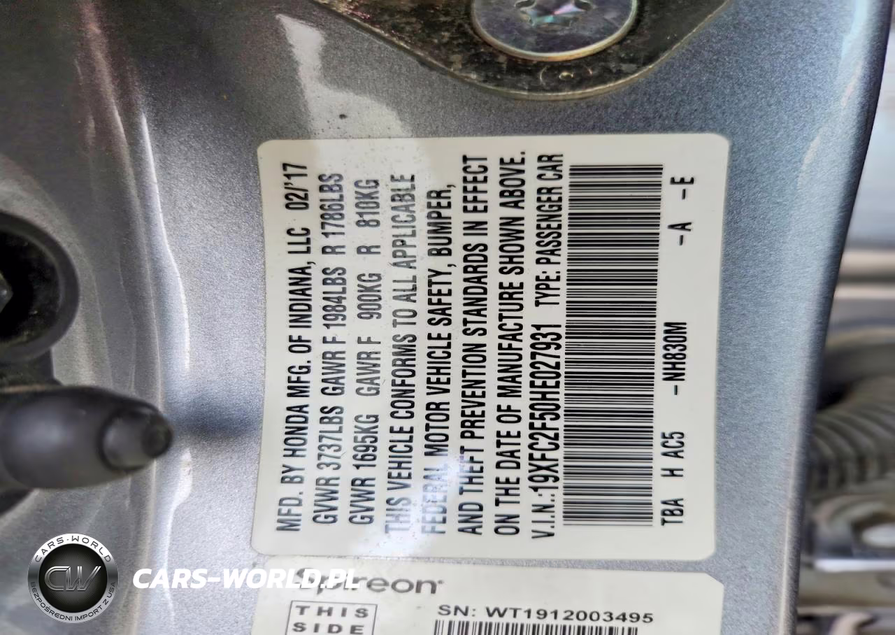 2017 Honda Civic Lx VIN:19XFC2F50HE027931 - 12