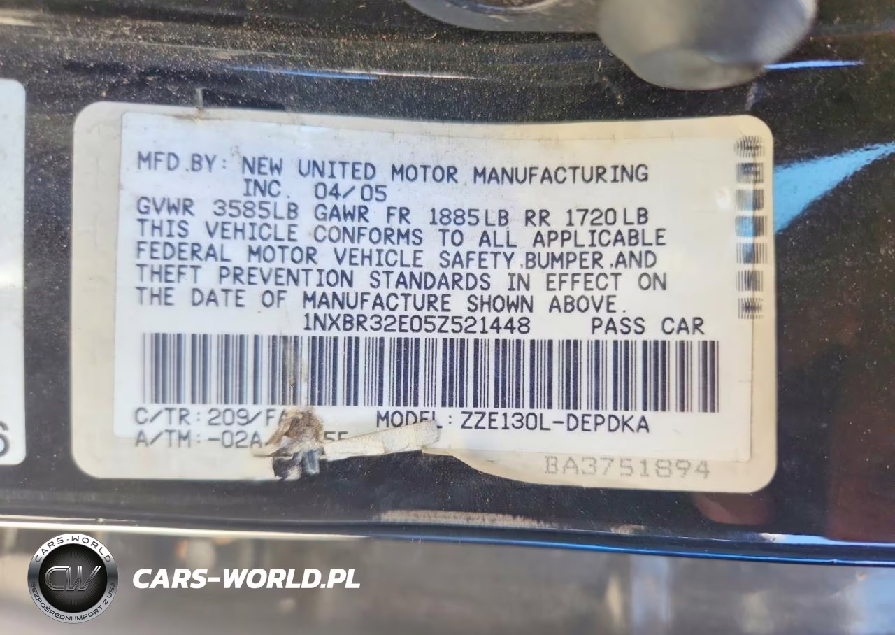 2005 Toyota Corolla Ce VIN:1NXBR32E05Z521448 - 13
