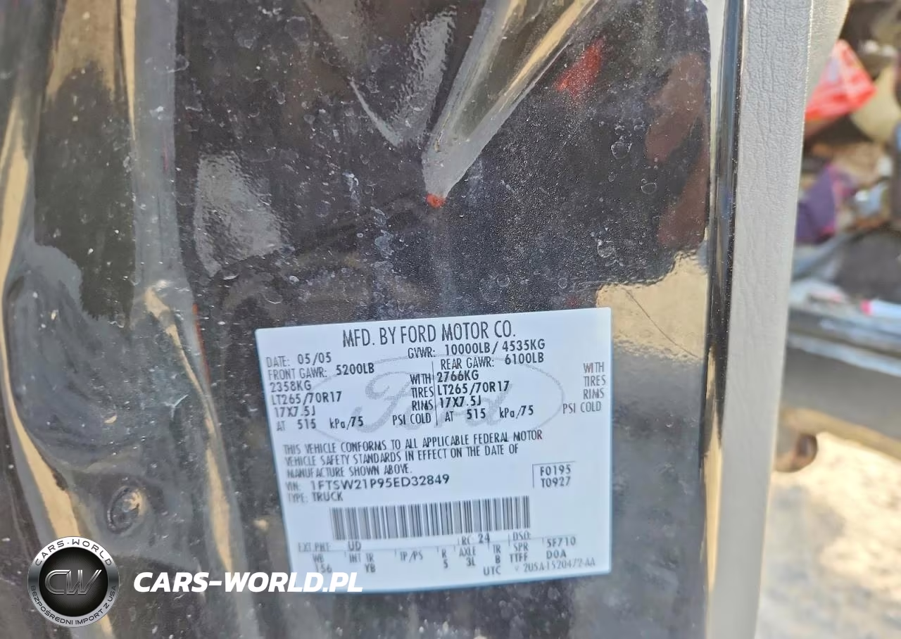 2005 Ford F250 Super Duty VIN:1FTSW21P95ED32849 - 12