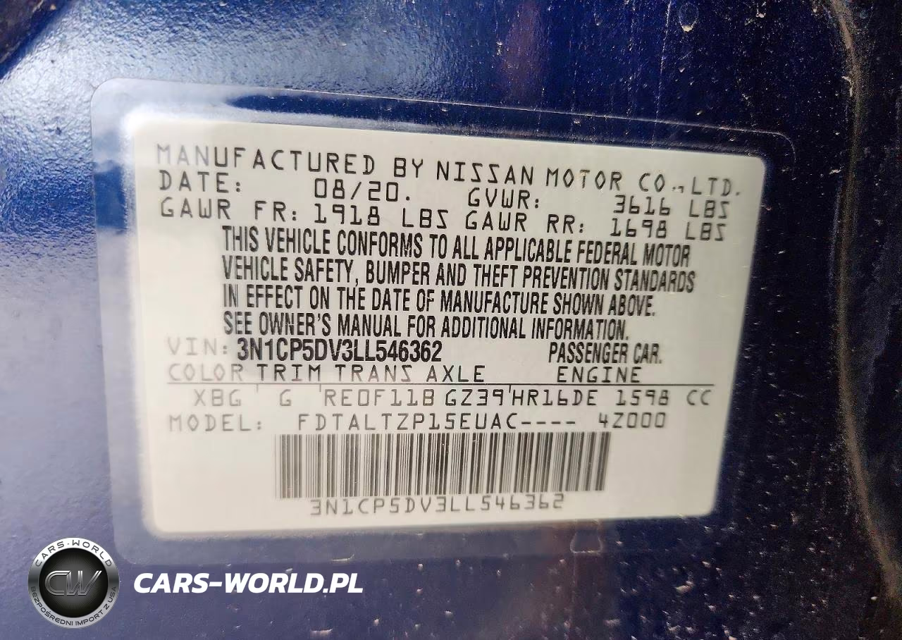 2020 Nissan Kicks Sr VIN:3N1CP5DV3LL546362 - 13