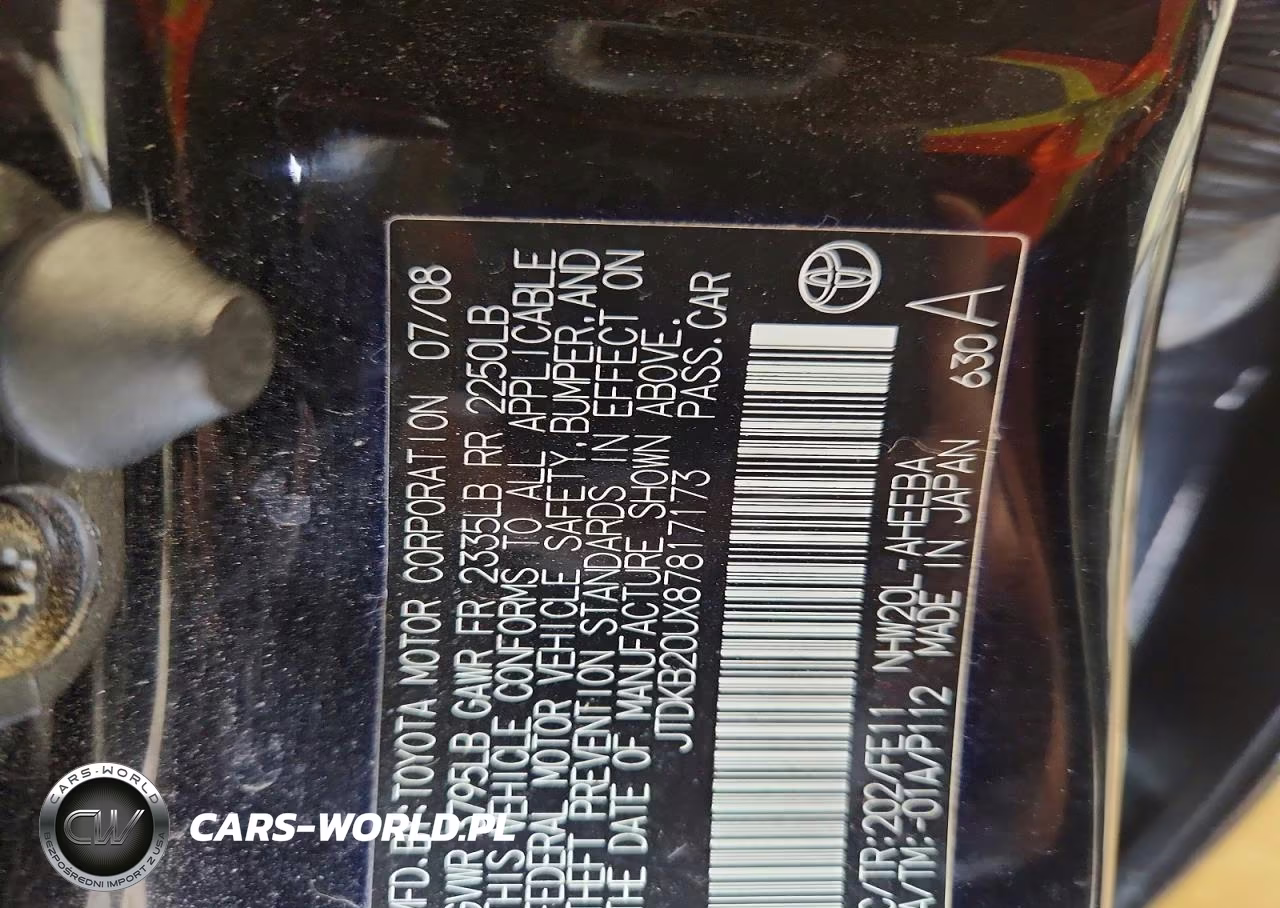 2008 Toyota Prius Base VIN:JTDKB20UX87817173 - 12