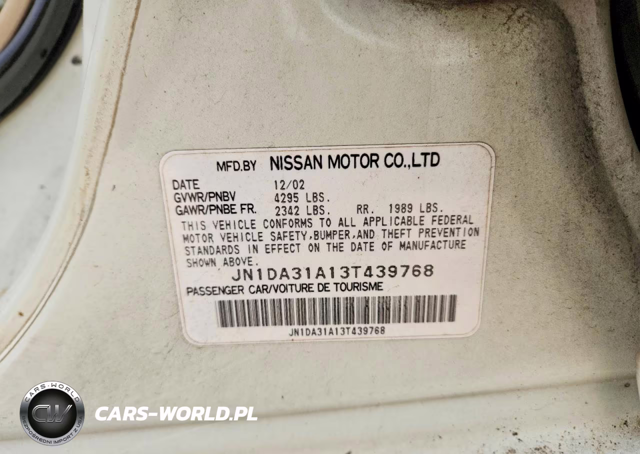 2003 Nissan Maxima Gxe VIN:JN1DA31A13T439768 - 12