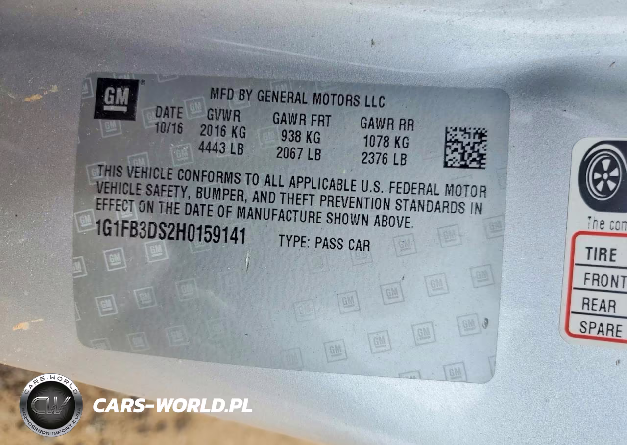 2017 Chevrolet Camaro Lt VIN:1G1FB3DS2H0159141 - 12