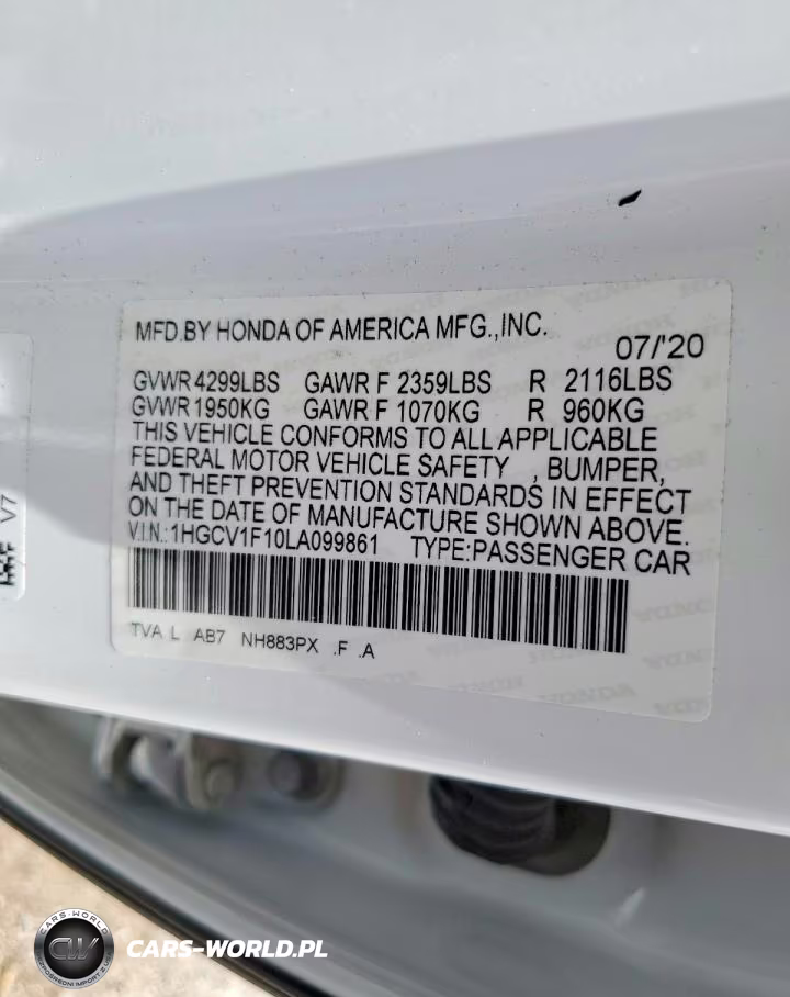 2020 Honda Accord Lx VIN:1HGCV1F10LA099861 - 12