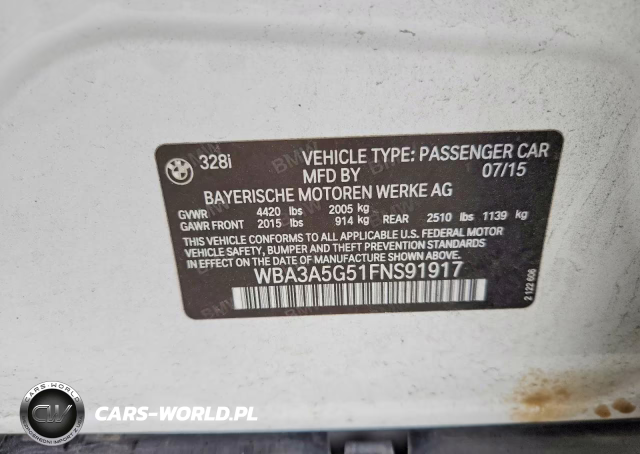 2015 BMW 328 I VIN:WBA3A5G51FNS91917 - 13