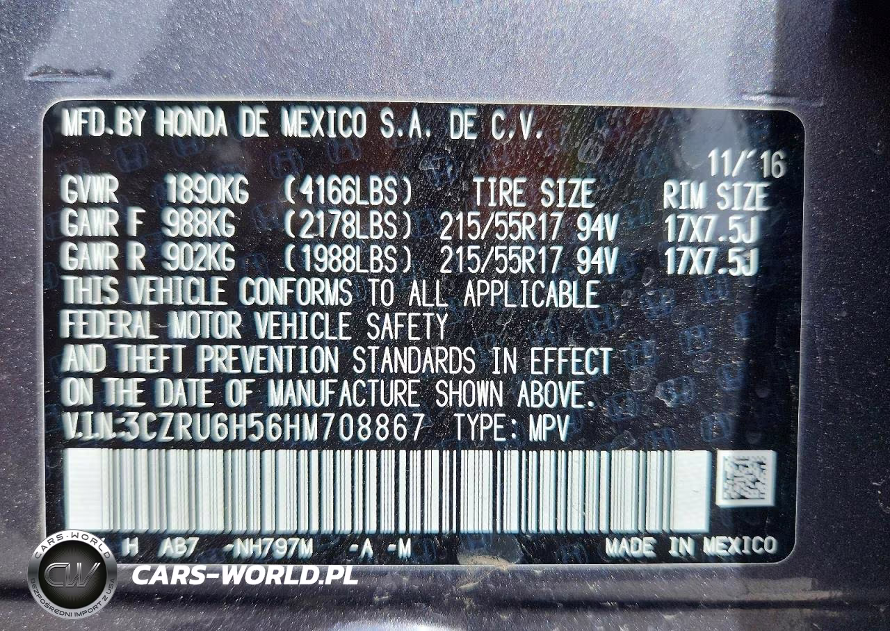 2017 Honda Hr-V Ex VIN:3CZRU6H56HM708867 - 13