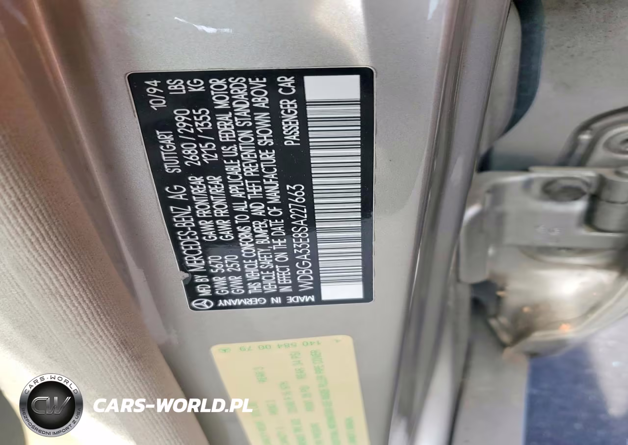 1995 Mercedes-Benz S 320 VIN:WDBGA33E8SA227663 - 12