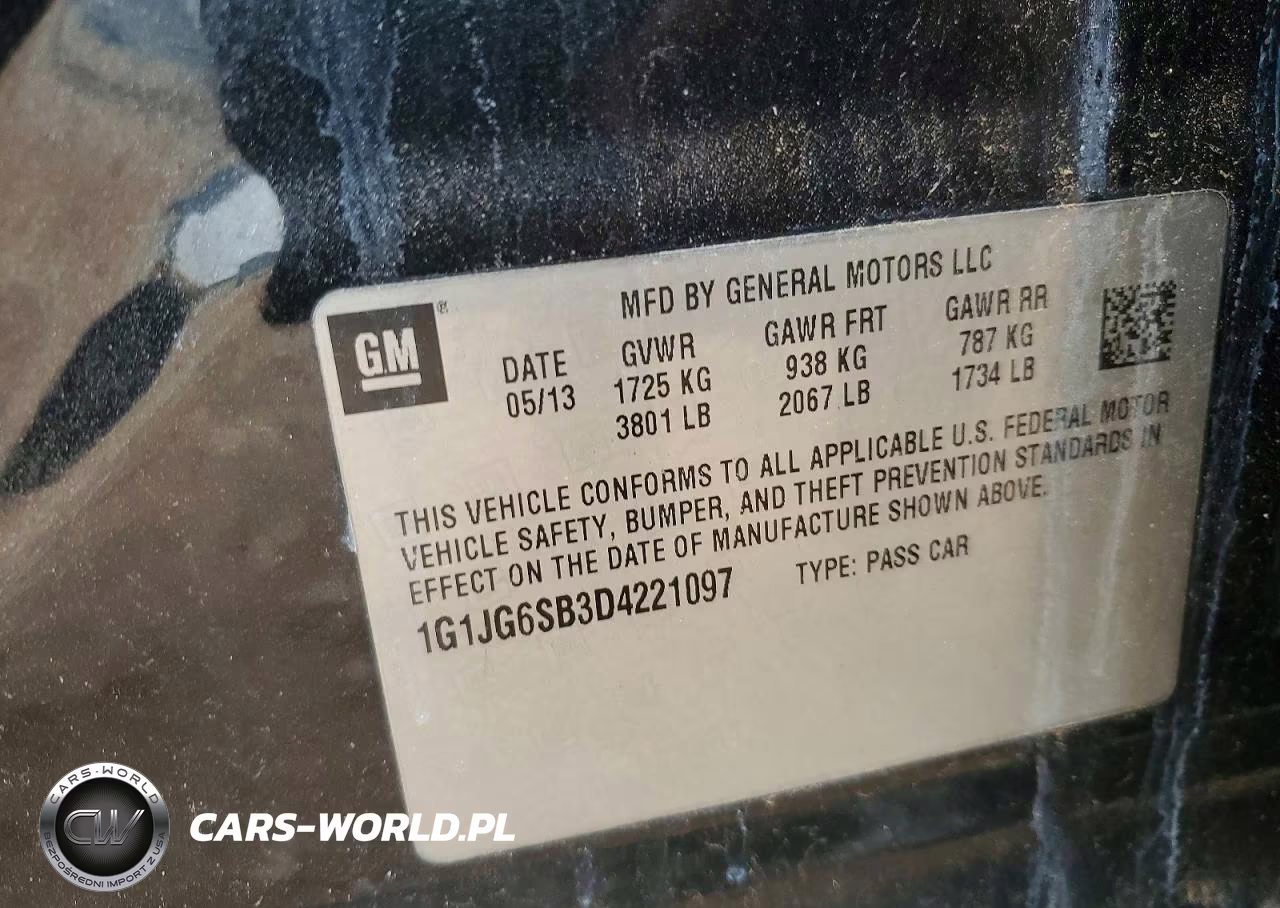 2013 Chevrolet Sonic Rs VIN:1G1JG6SB3D4221097 - 12