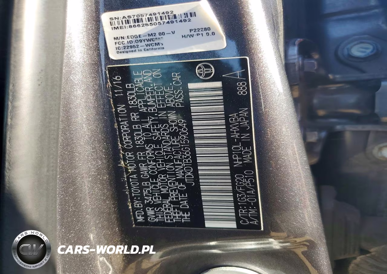 2016 Toyota Prius C Two VIN:JTDKDTB36G1590649 - 12