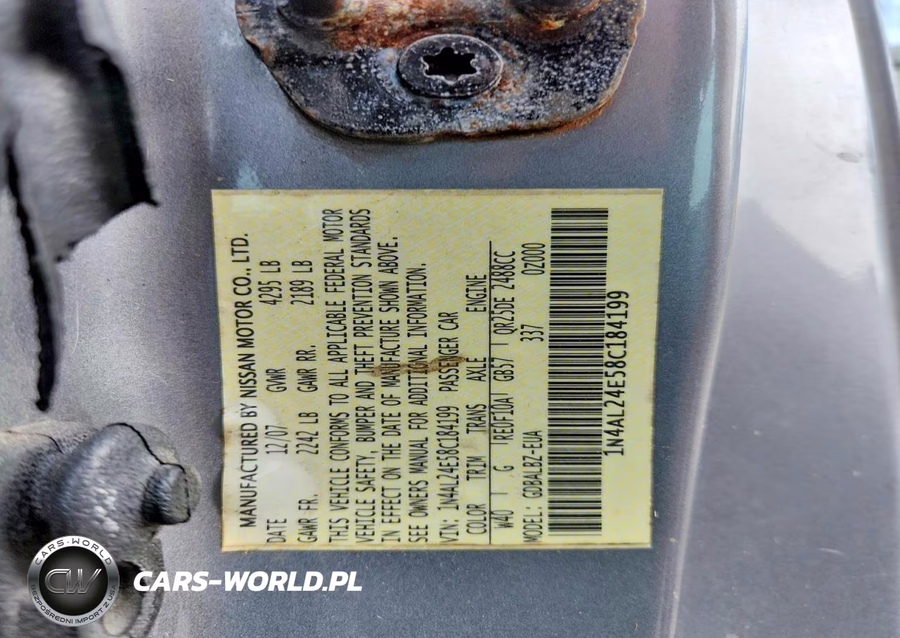 2008 Nissan Altima 2.5S VIN:1N4AL24E58C184199 - 12