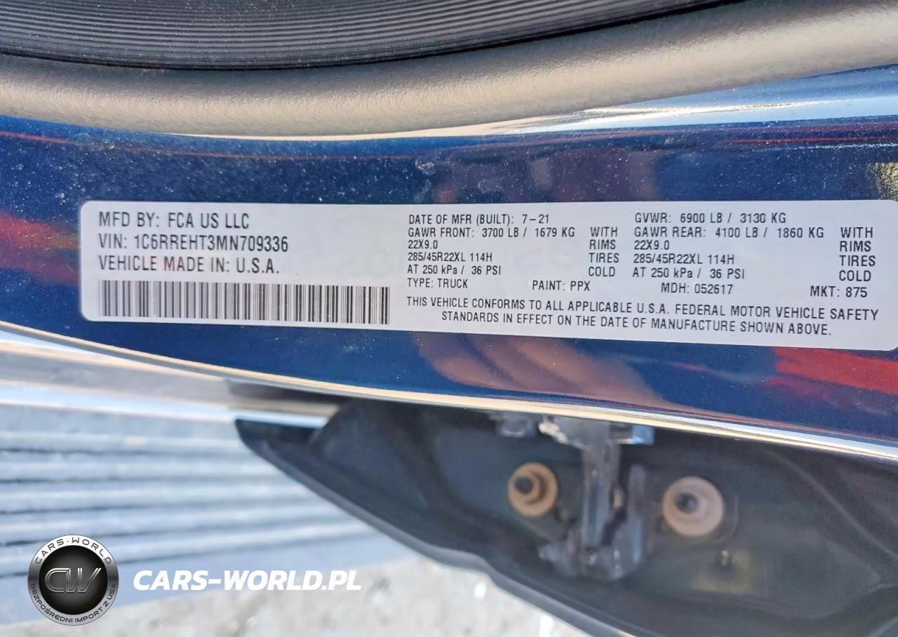 2021 Ram 1500 Limited VIN:1C6RREHT3MN709336 - 12