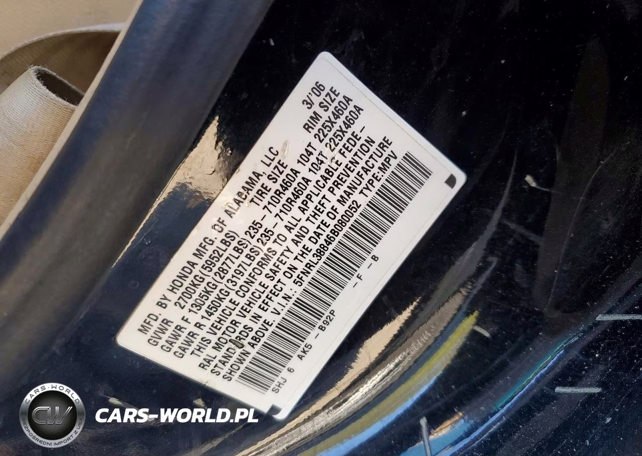 2006 Honda Odyssey Touring VIN:5FNRL38846B080052 - 13