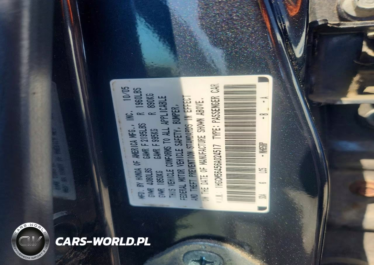 2006 Honda Accord Lx VIN:1HGCM56456A024517 - 12