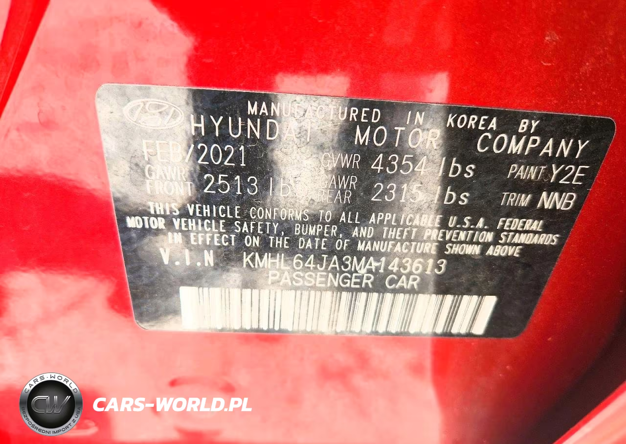 2021 Hyundai Sonata Sel VIN:KMHL64JA3MA143613 - 12