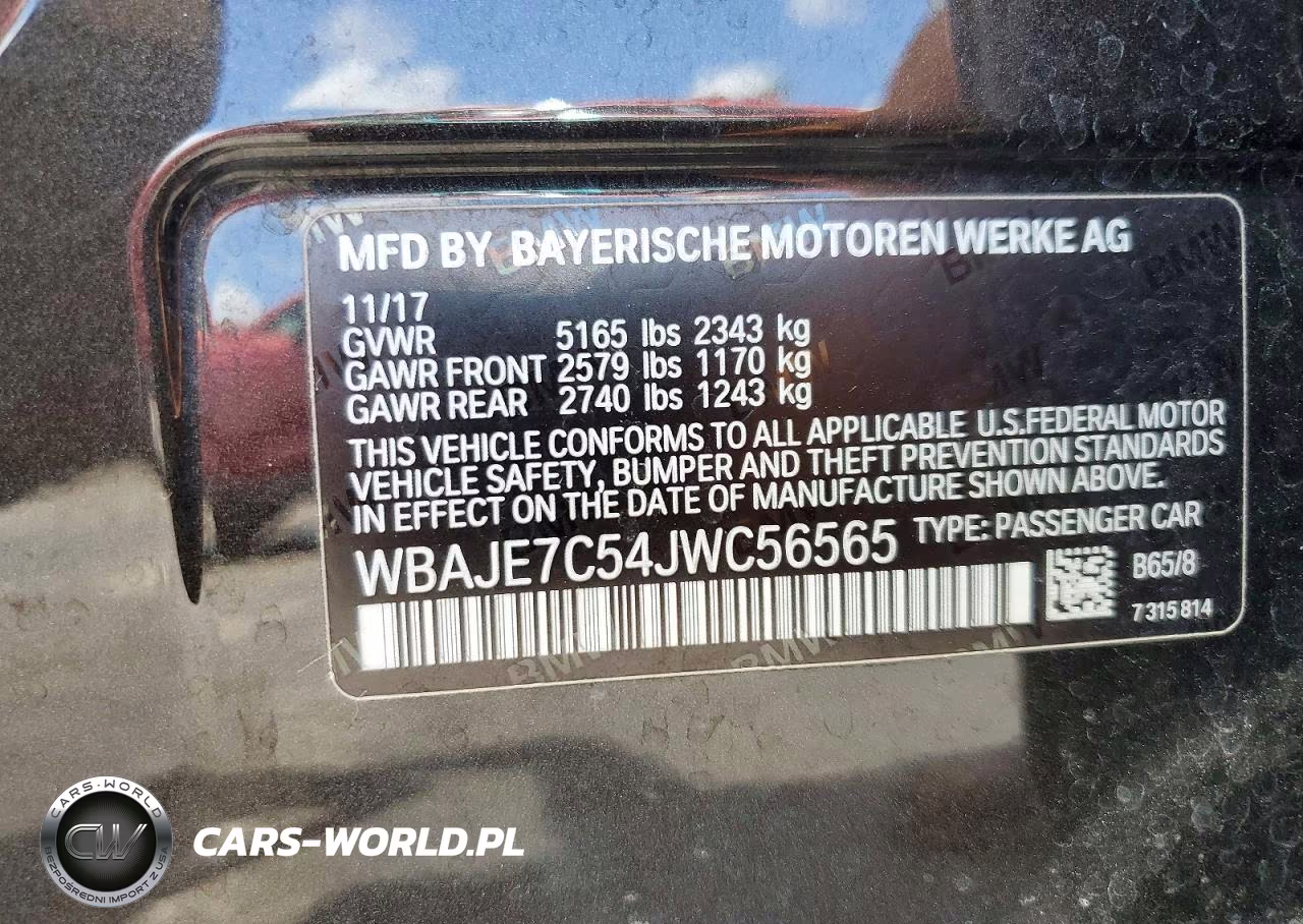 2018 BMW 540 Xi VIN:WBAJE7C54JWC56565 - 12