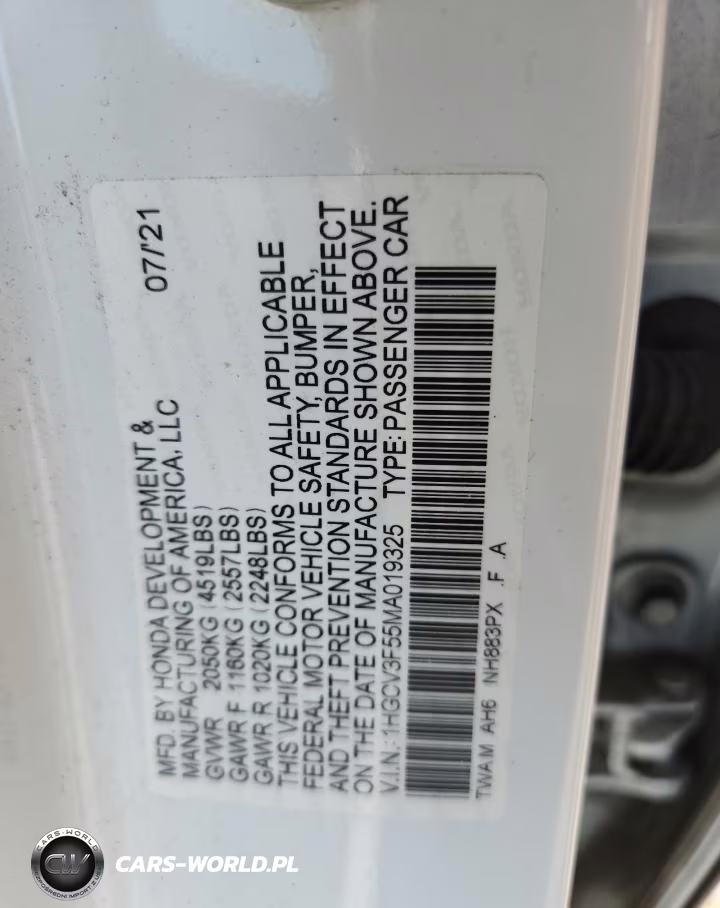 2021 Honda Accord Hybrid Exl VIN:1HGCV3F55MA019325 - 12