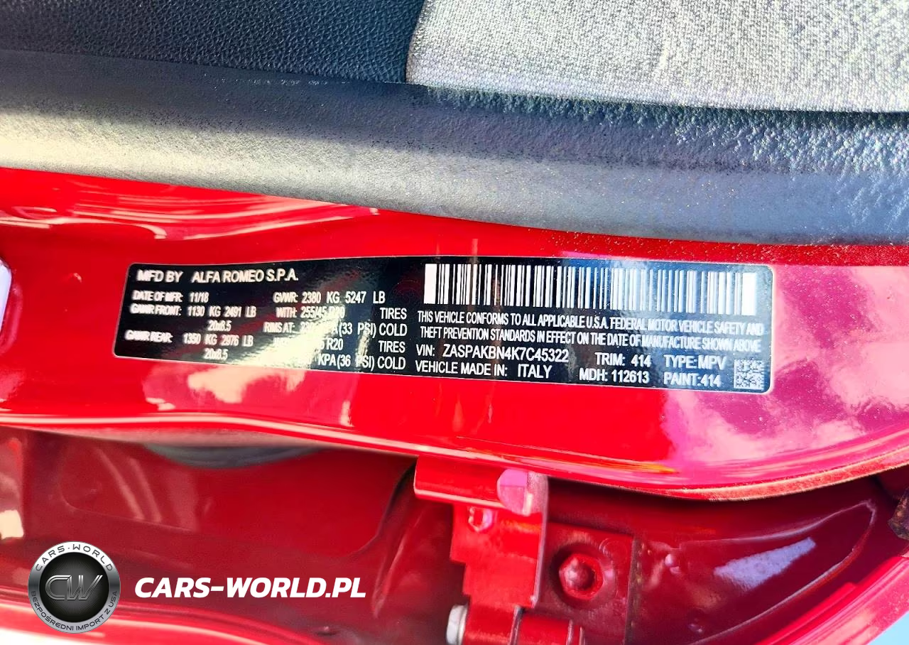 2019 Alfa Romeo Stelvio Ti VIN:ZASPAKBN4K7C45322 - 13