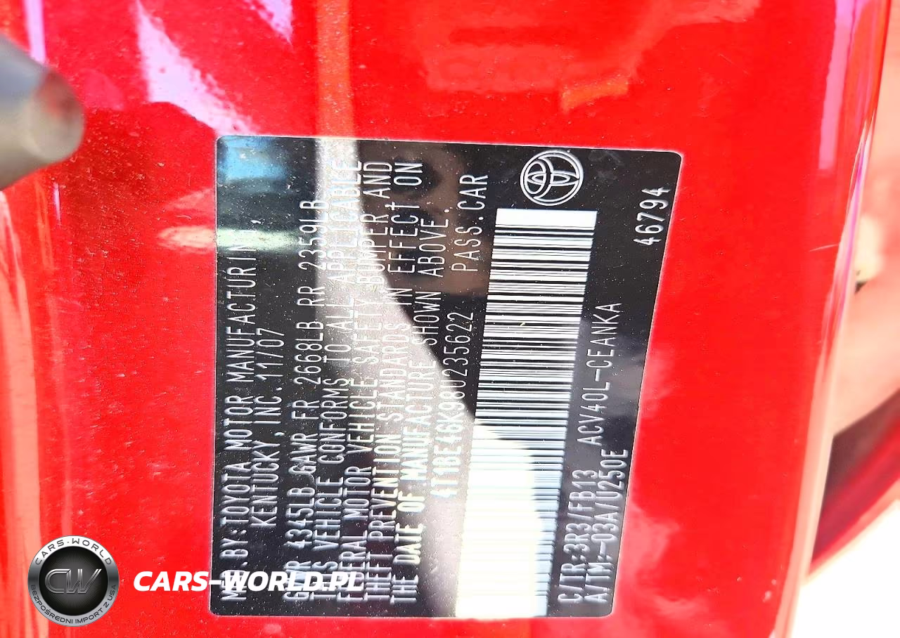 2008 Toyota Camry Le VIN:4T1BE46K98U235622 - 12