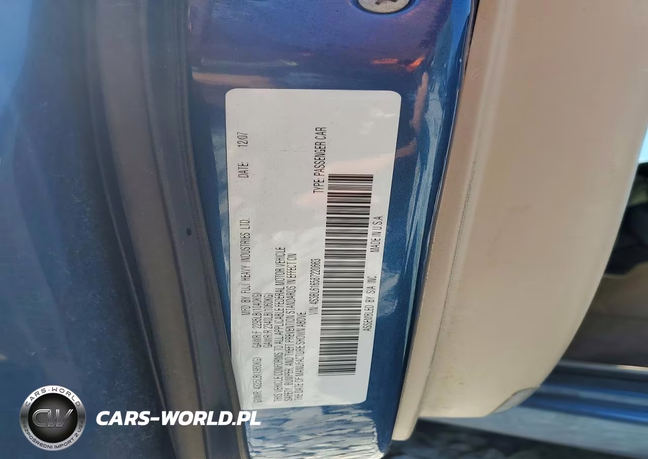 2008 Subaru Legacy 2.5I VIN:4S3BL616587220663 - 12