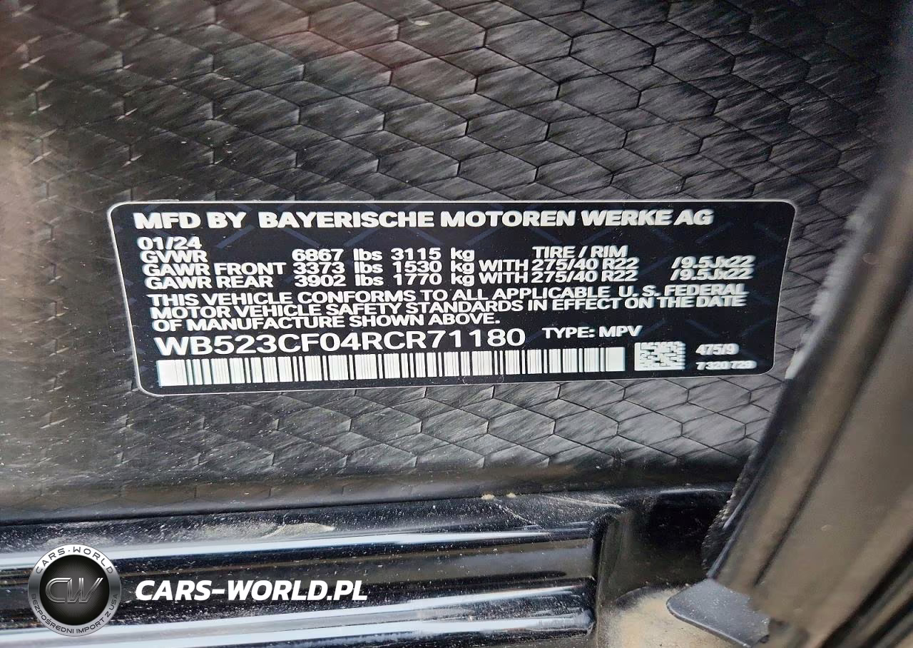 2024 BMW Ix xDrive50 VIN:WB523CF04RCR71180 - 13