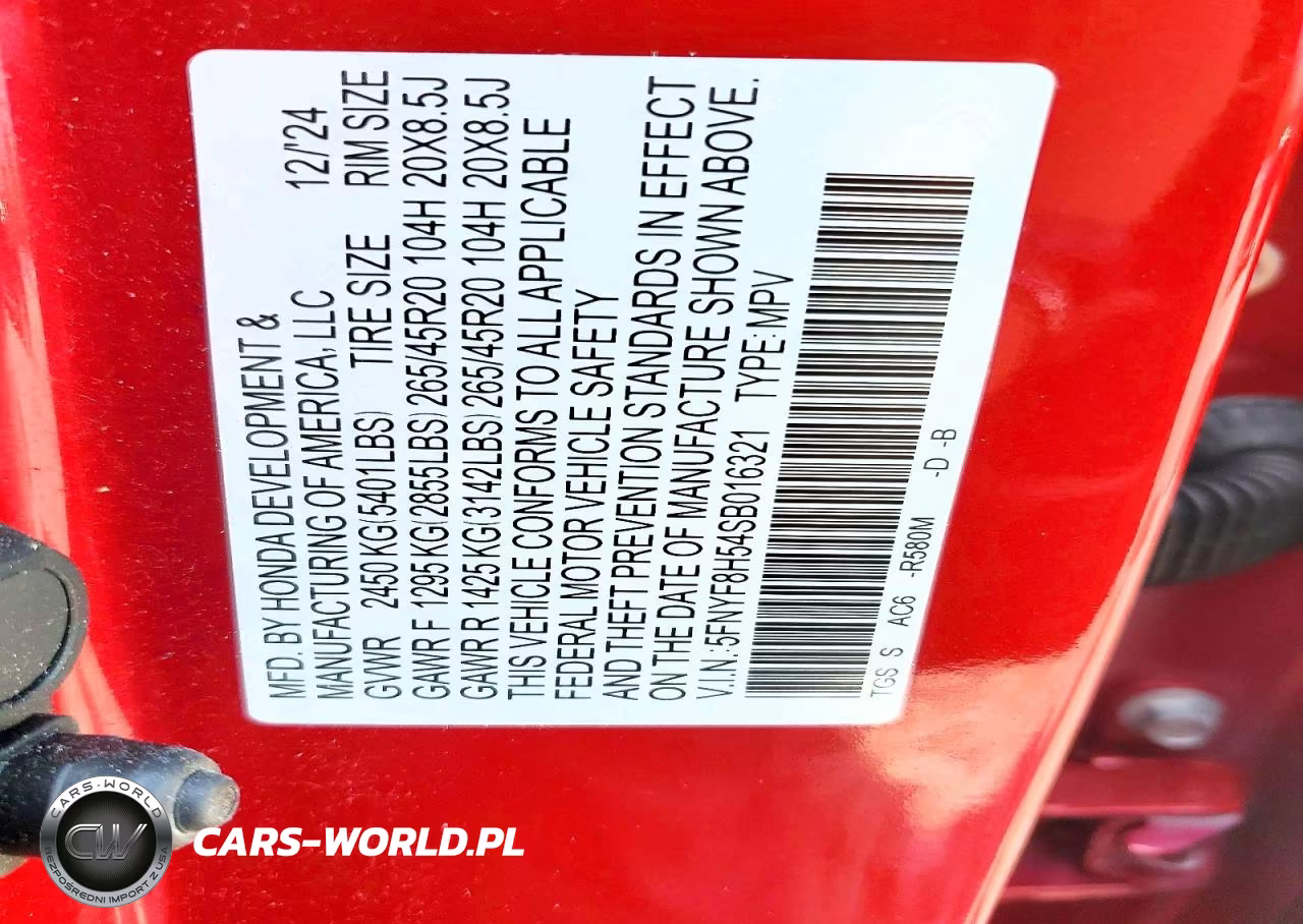 2025 Honda Passport Exl VIN:5FNYF8H54SB016321 - 13
