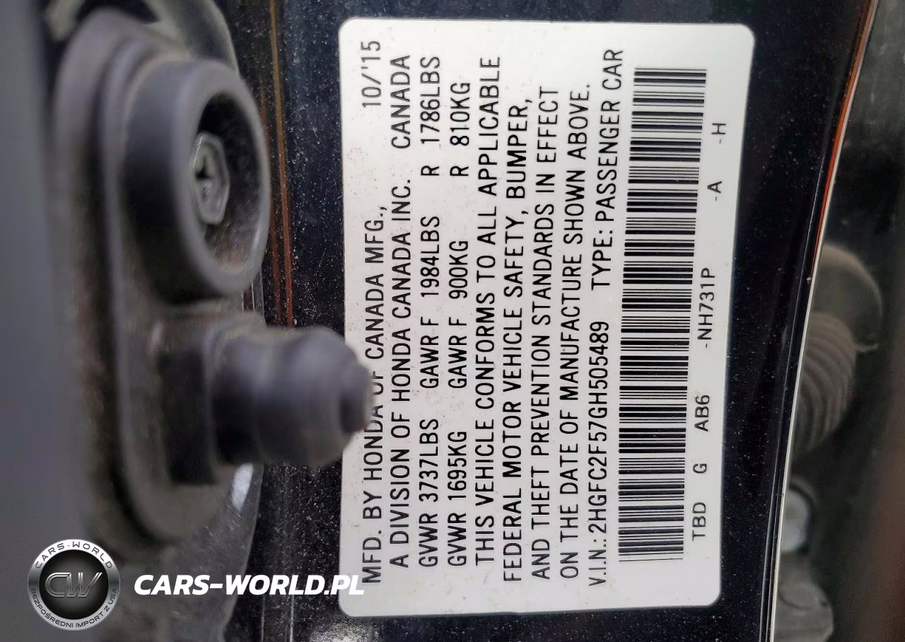 2016 Honda Civic Lx VIN:2HGFC2F57GH505489 - 12