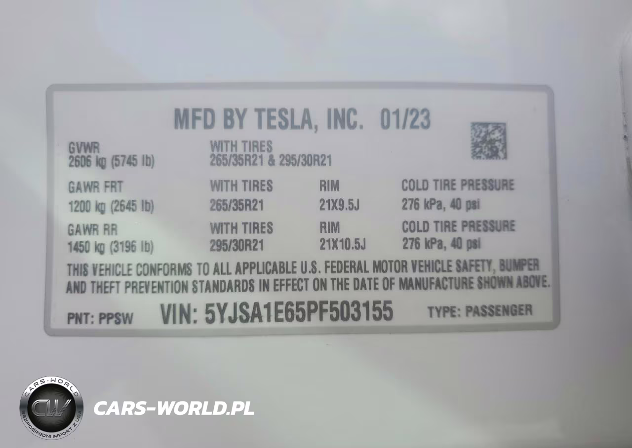 2023 Tesla Model S VIN:5YJSA1E65PF503155 - 13