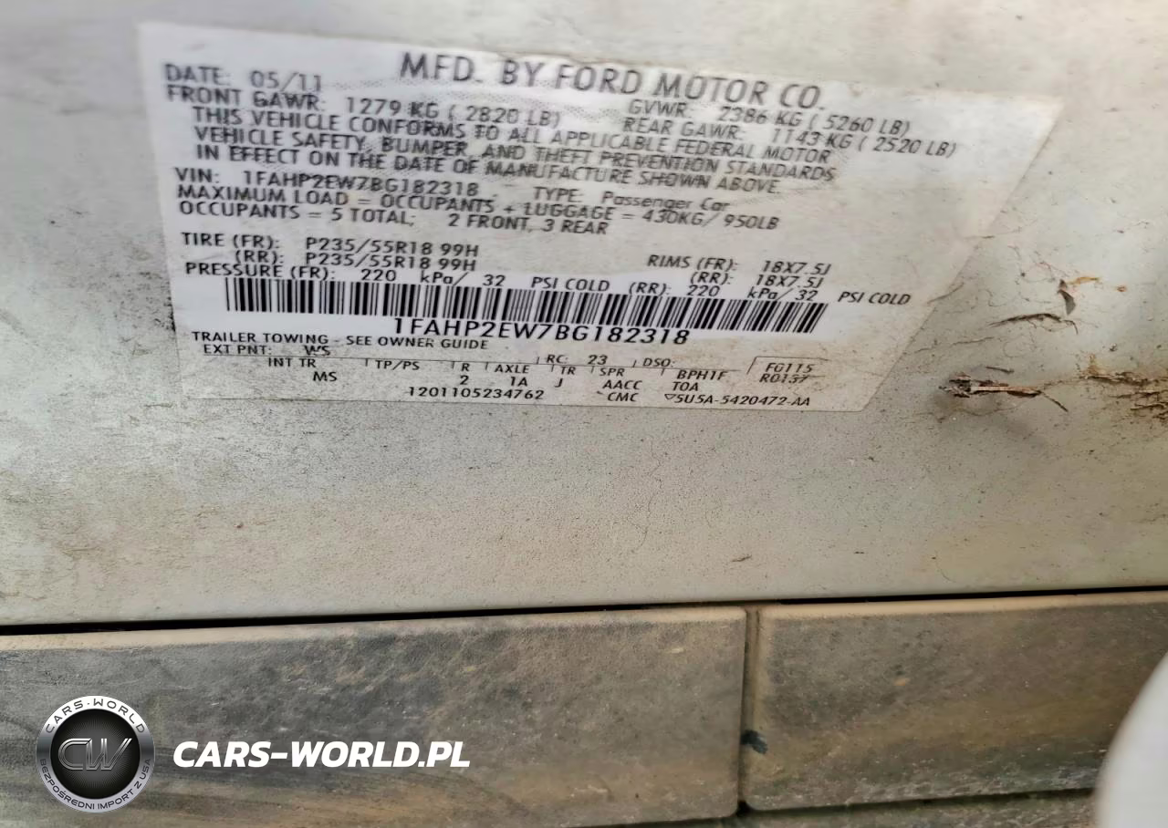 2011 Ford Taurus Sel VIN:1FAHP2EW7BG182318 - 12