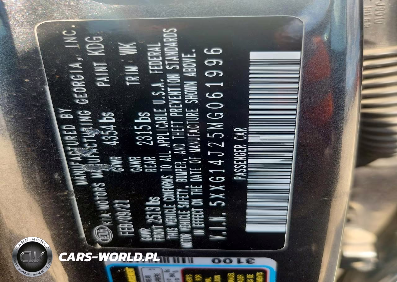 2021 Kia K5 Lxs VIN:5XXG14J25MG061996 - 12