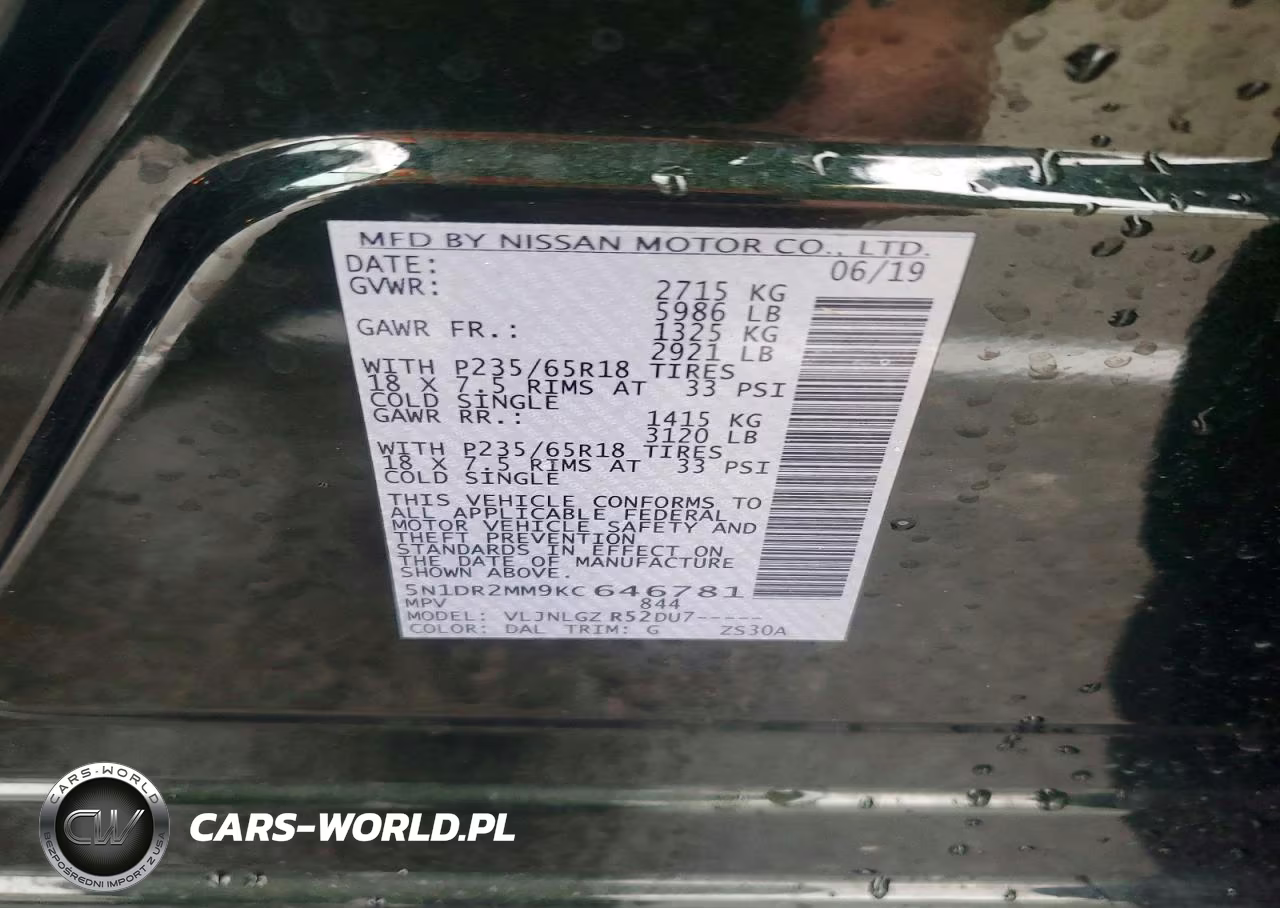 2019 Nissan Pathfinder Sl VIN:5N1DR2MM9KC646781 - 13