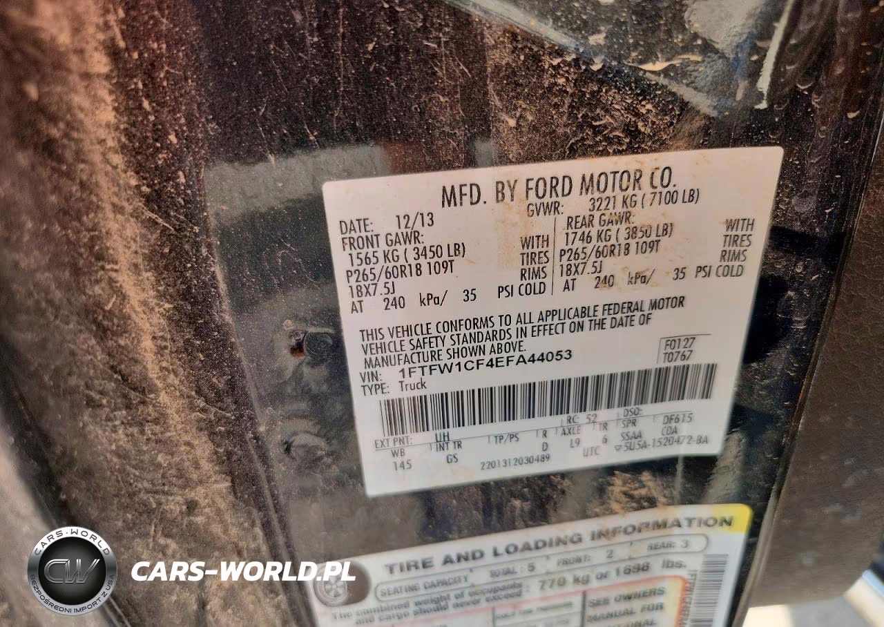 2014 Ford F150 Supercrew VIN:1FTFW1CF4EFA44053 - 12