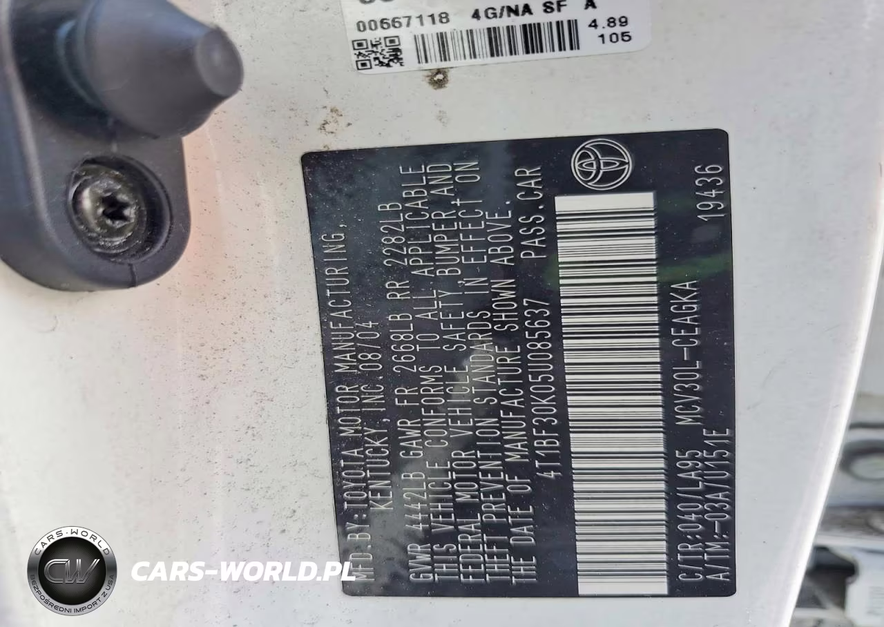2005 Toyota Camry Xle V6 VIN:4T1BF30K05U085637 - 12