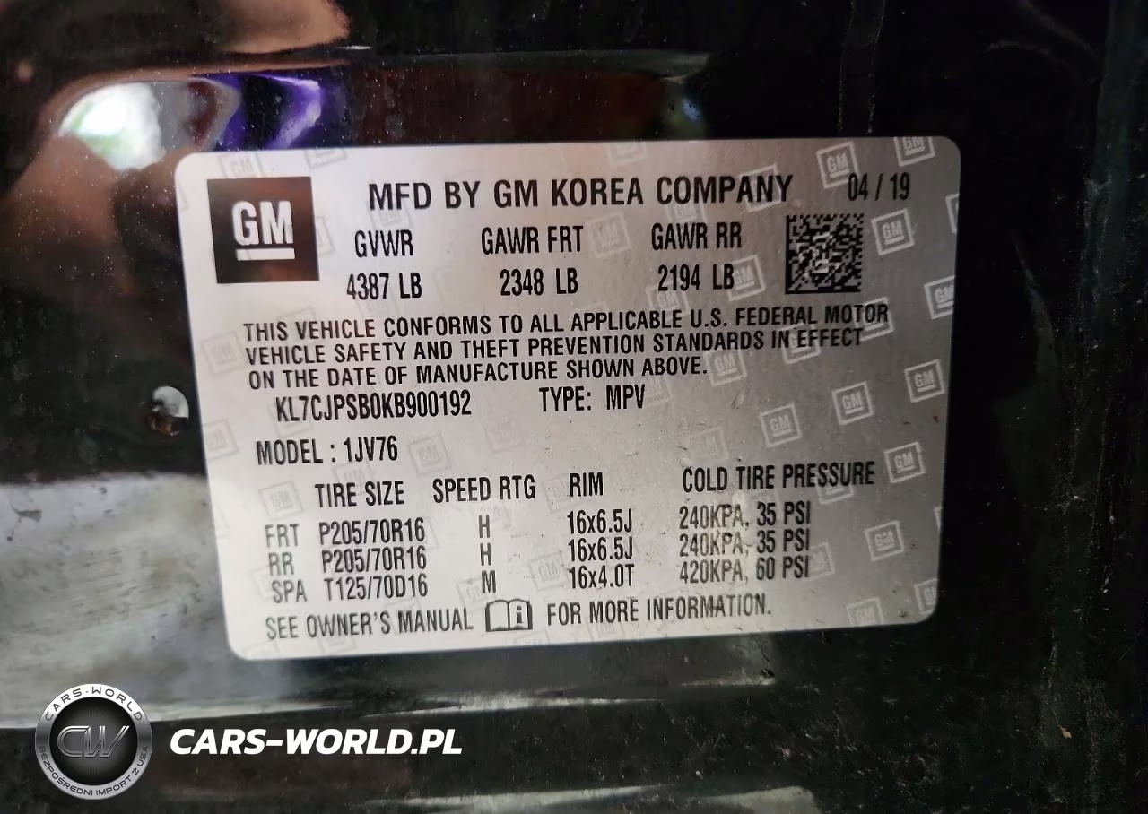 2019 Chevrolet Trax Lt VIN:KL7CJPSB0KB900192 - 13
