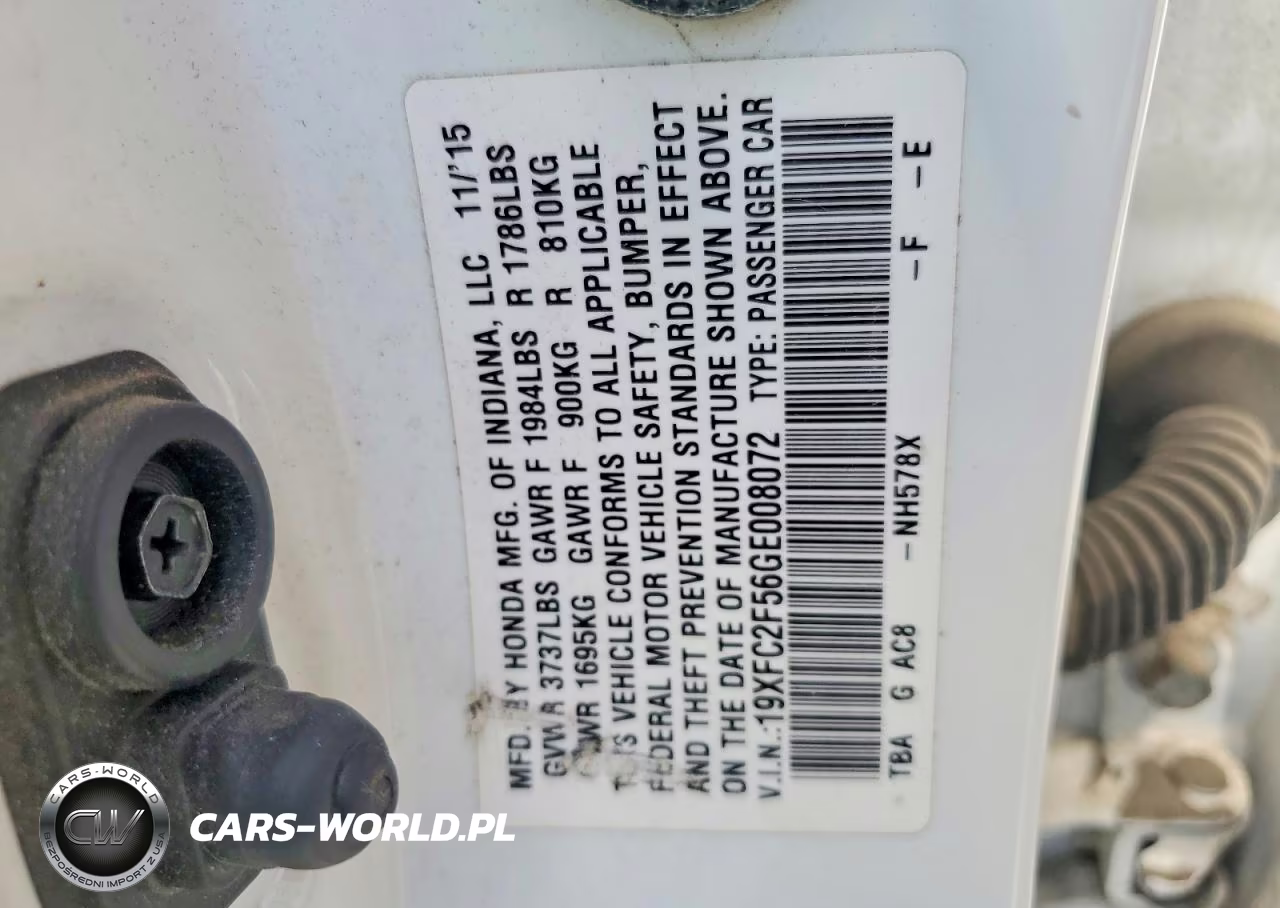 2016 Honda Civic Lx VIN:19XFC2F56GE008072 - 12