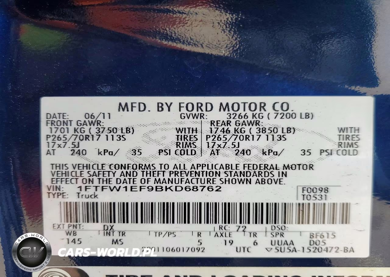 2011 Ford F150 Supercrew VIN:1FTFW1EF9BKD68762 - 12