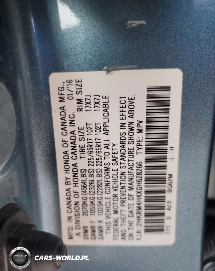 2016 Honda Cr-V Se VIN:2HKRM4H4XGH628266 - 13