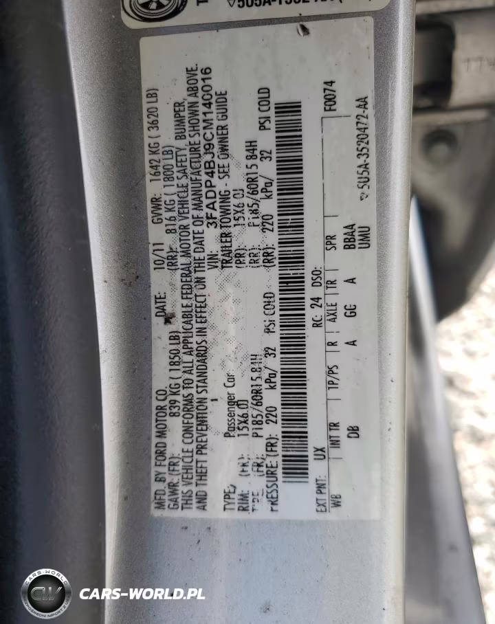 2012 Ford Fiesta Se VIN:3FADP4BJ9CM140016 - 12