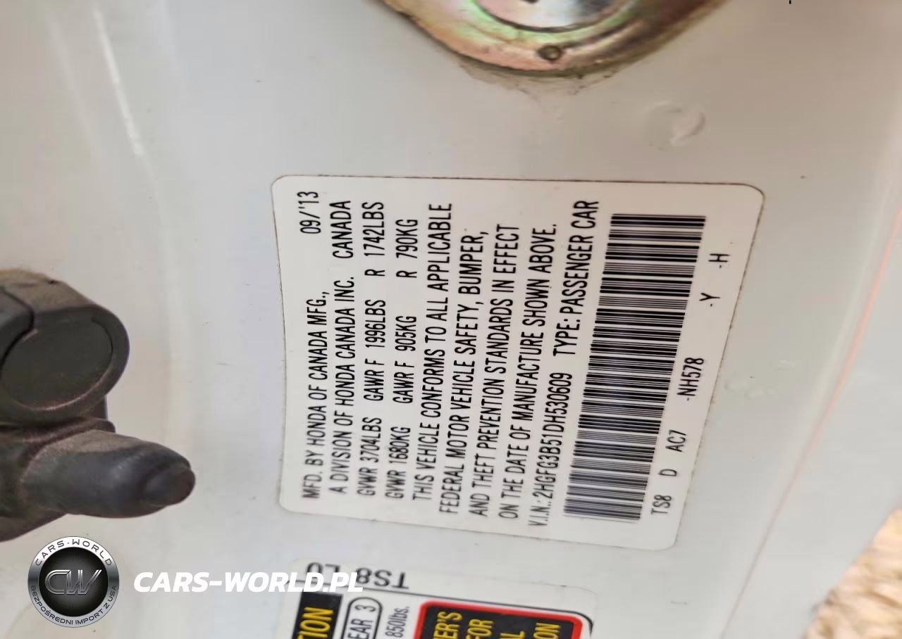 2013 Honda Civic Lx VIN:2HGFG3B51DH530609 - 12